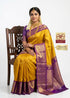 Gadwal Silk Sarees: Festive Mustard Yellow & Lavender Handloom Classics - pochampallysarees.com