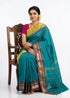 NARAYANPET COTTON SAREE RAMA GREEN BUTTI BODY BUTTA GANGA JAMUNA BORDER - pochampallysarees.com