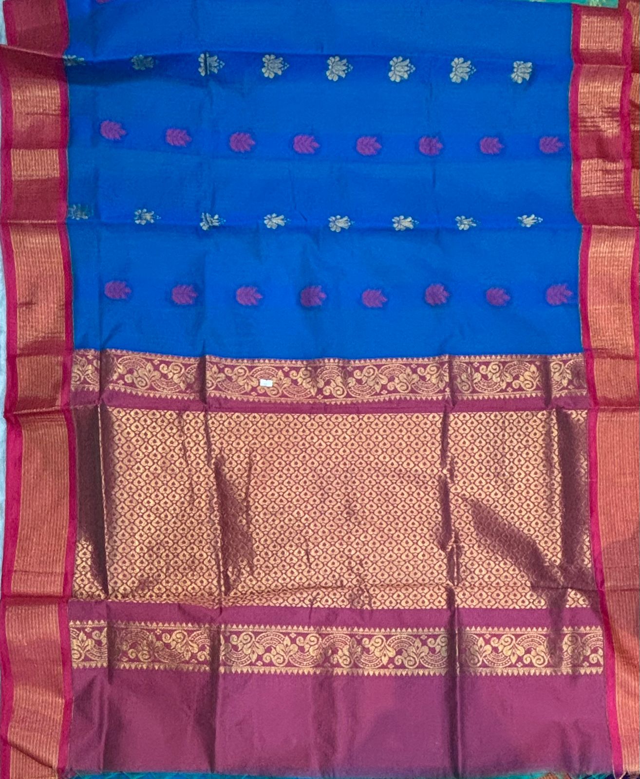 Royal Blue &amp; Magenta Kuppadam Pattu Saree | Ethnic Silk Wear