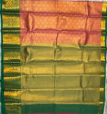 Dharmavaram Pattu Silk Saree – Red &amp; Green