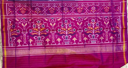 Authentic Deep Purple &amp; Magenta Pure Real Patola Silk Saree