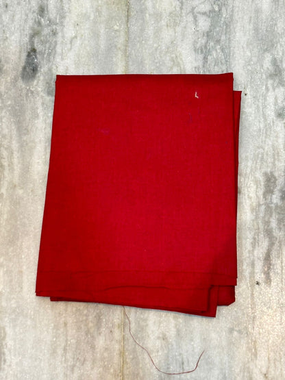 POCHAMPALLY DOUBLE IKAT COTTON RED WITH YELLOW COLOR DRESS MATERIAL-A09