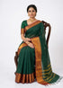 PURE NARAYANPET COTTON PLAIN GREEN - pochampallysarees.com