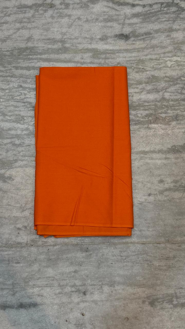 Pure Handloom Vertical Ikat Jet Black and Vibrant Orange Unstitched Suit Set