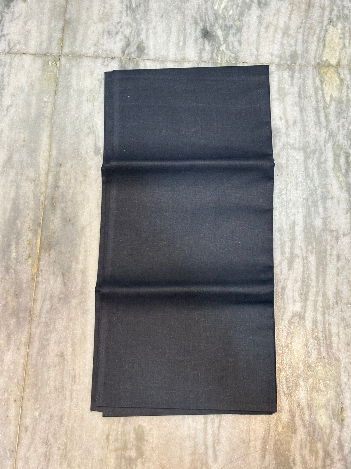 DOUBLE IKKAT COTTON GRAY WITH BLACK COLOR DRESS MATERIAL - C71