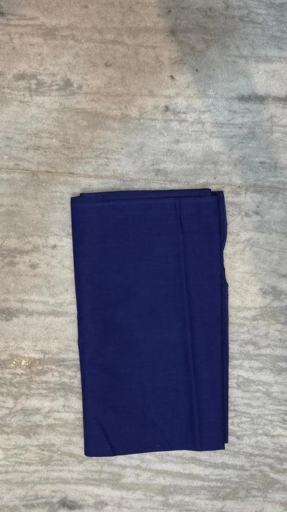 Pure Handloom Zig-Zag Ikat Charcoal Grey and Royal Blue Unstitched Suit Set