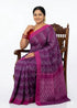 Authentic Purple & Pink Pure Cotton Ikat Saree for Women - pochampallysarees.com