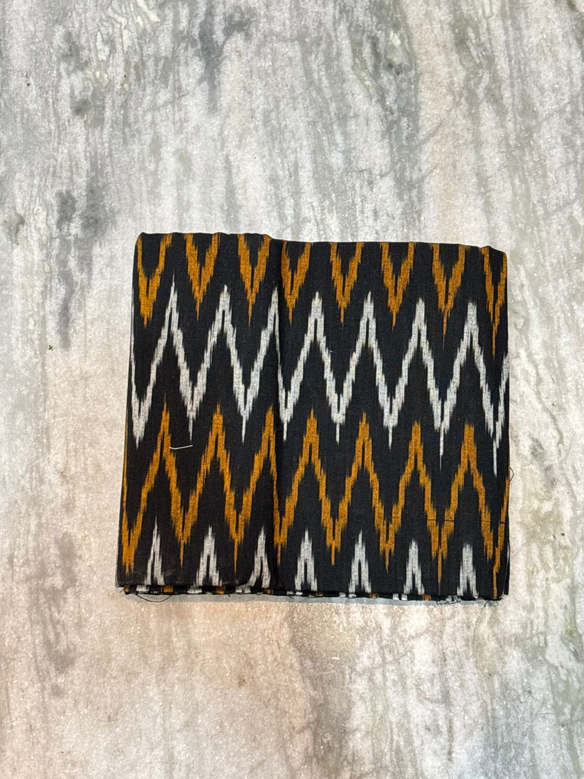 POCHAMPALLY DOUBLE IKKAT BLACK WITH ANAND BLUE COLOR DRESS MATERIAL - C41