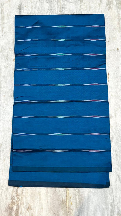 Pochampally Ikkat Poly Cotton Unstitched Dress Material with Dupatta (3-Piece Set)
