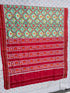 Traditional Green & Red Patola Silk Saree | Elephant & Parrot Motifs - pochampallysarees.com