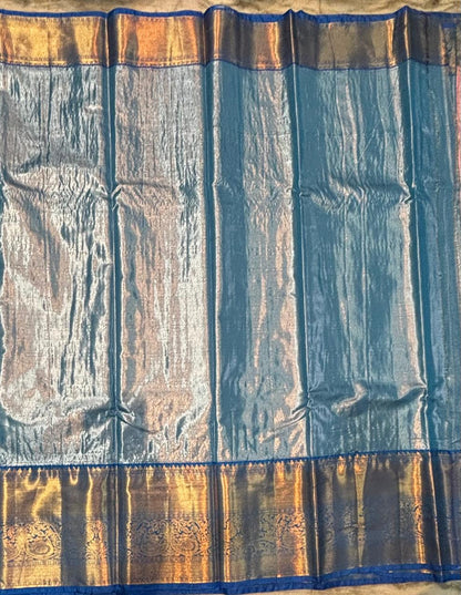 Dharmavaram Pattu Silk Saree Light Pink &amp; Light Blue