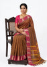PURE NARAYANPET COTTON BROWN SARI - pochampallysarees.com