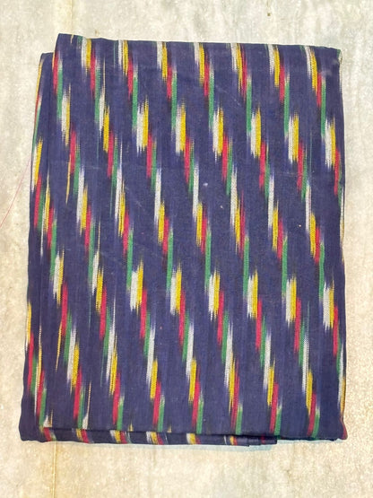 DOUBLE IKKAT COTTON NAVY BLUE WITH YELLOW COLOR SUITE -C47