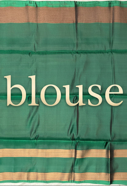 Olive Green &amp; Emerald Soft Silk Saree Online | Traditional Zari