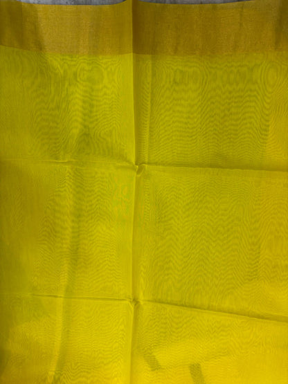 POCHAMPALLY IKKAT SICO YELLOW SARI - pochampallysarees.com