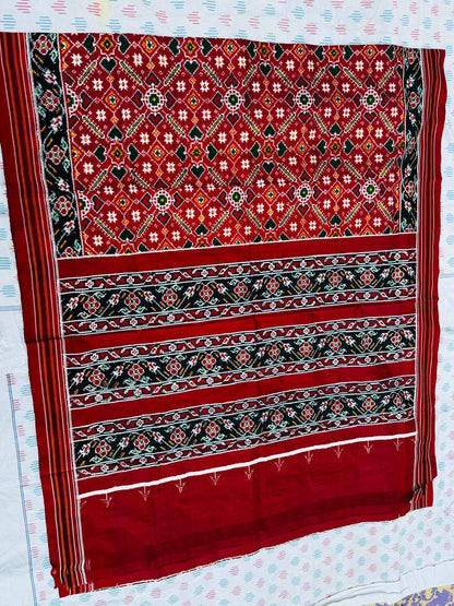 Pochampally Ikkat Patan Patola Maroon Saree - pochampallysarees.com
