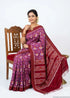 Pure Pochampally Double Ikat Patola Silk Saree - Purple & Red | Traditional Ethnic Wear - pochampallysarees.com