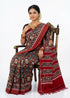 Pure Pochampally Double Ikkat Patola Silk Saree in Black & Red - pochampallysarees.com