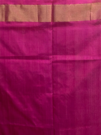 POCHAMPALLY IKKAT SILK MIDDLE CREAM&amp;nbsp; TISSUE BORDER ONE SIDE PINK ONE SIDE YELLOW PALLU AND BLOUSE SAME PINK - pochampallysarees.com