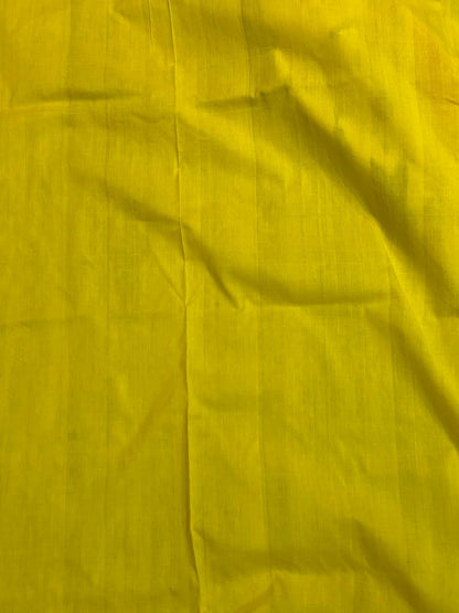 POCHAMPALLY IKKAT COTTON CREAM BODY GANGA JAMUNA BORDER YELLOW AND BLUE SARI BLOUSE BLUE - pochampallysarees.com