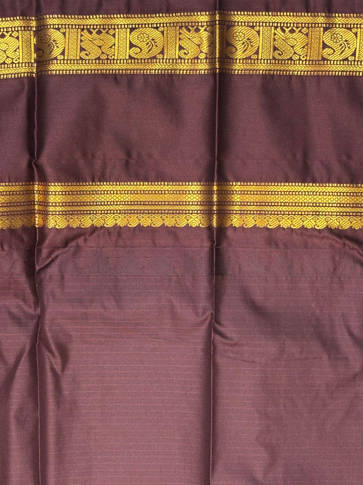 GADWAL SILK CREAM CHOCOLATE SARI - pochampallysarees.com