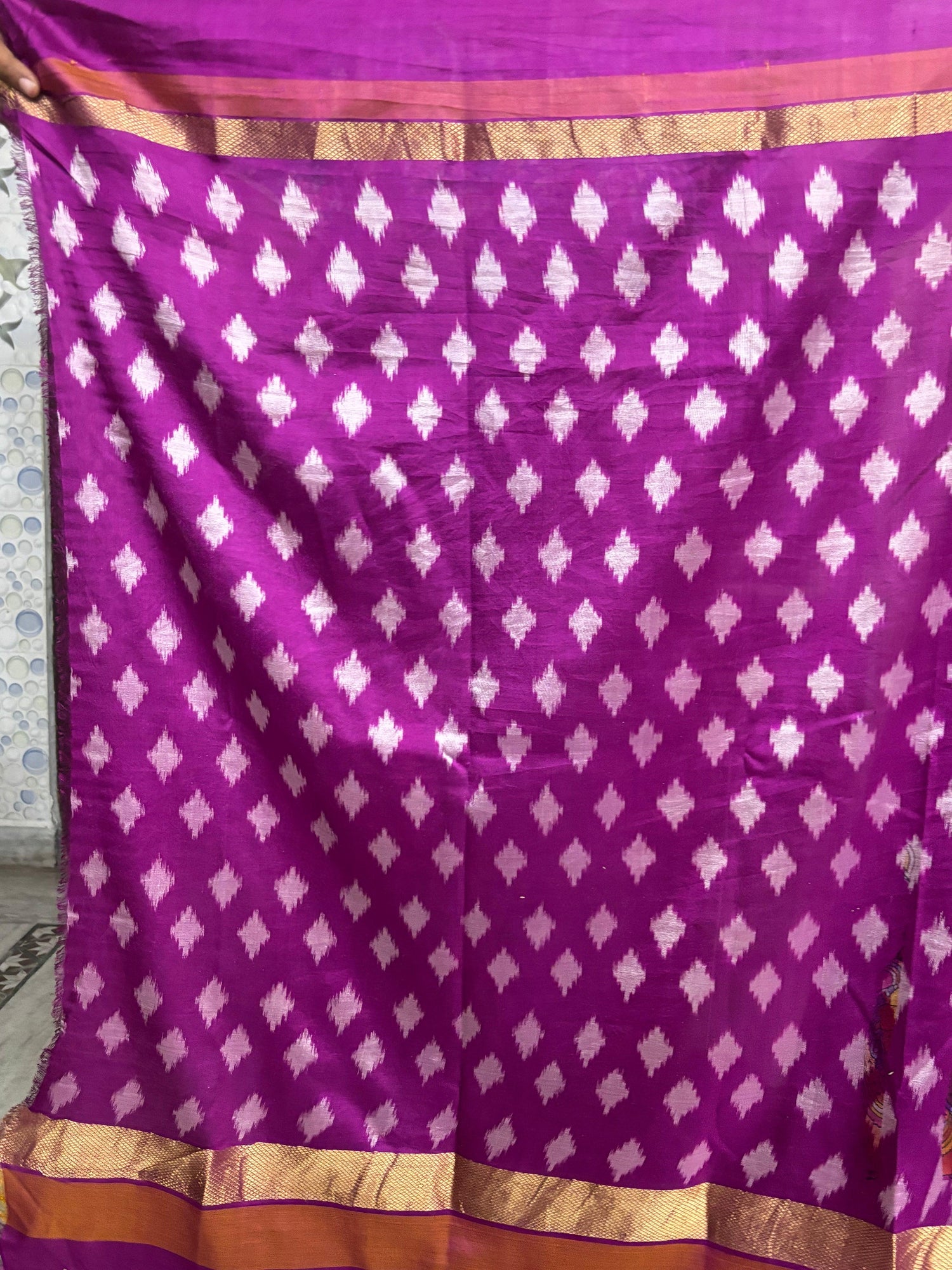 Pochampally Ikat Silk kalamkari Designer Sari