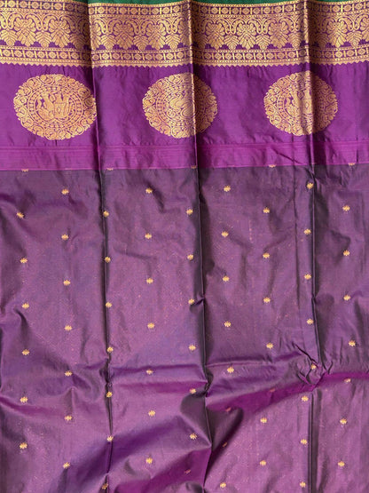 GADWAL SILK GREEN SARI - pochampallysarees.com