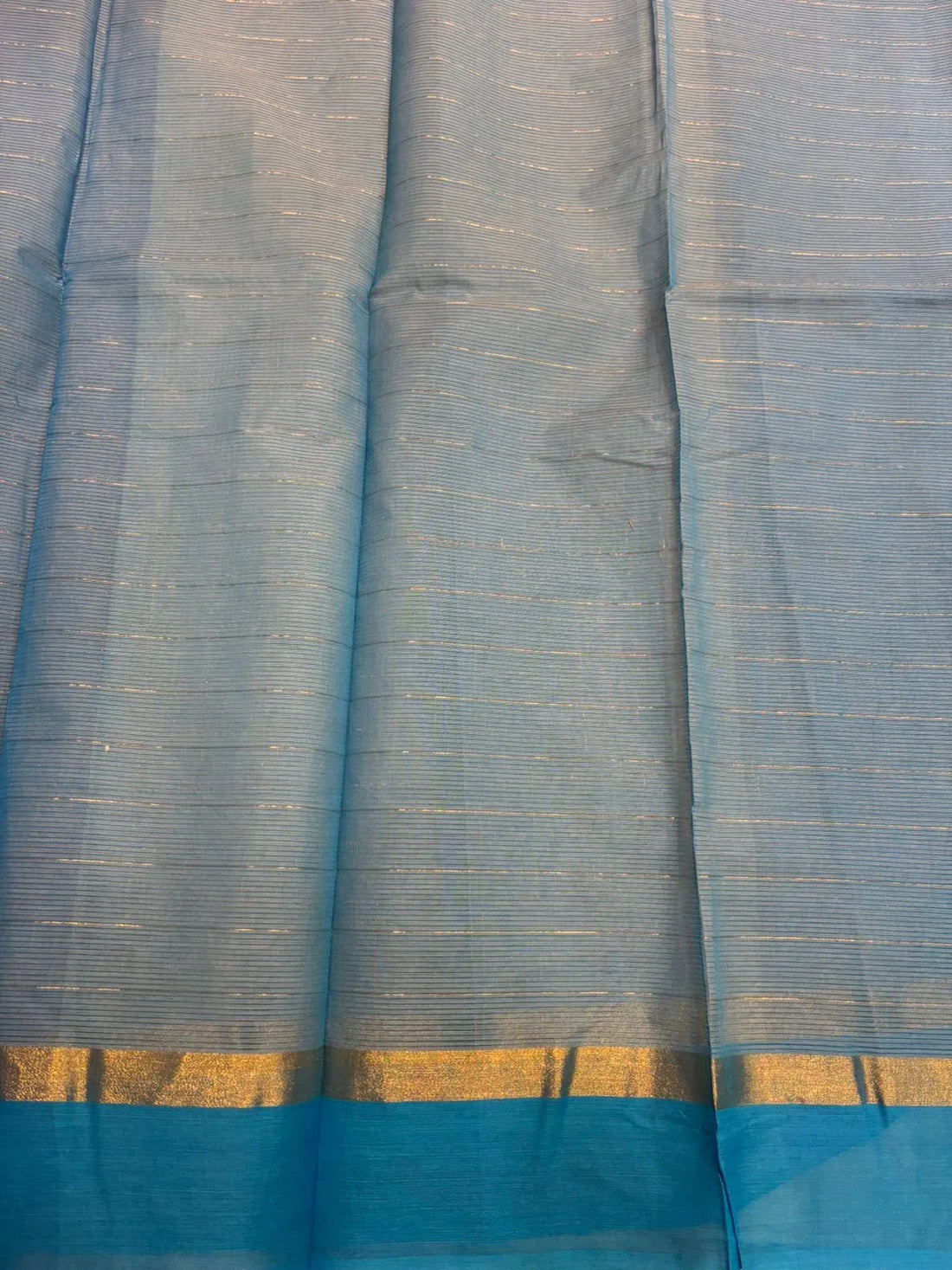 MANGALAGIRI COTTONS BODY GRAY CHECKS DESIGNER BORDER ZARI PALLU AND BLOUSE RUNNING