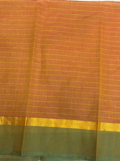 MANGALAGIRI COTTONS BODY PINK CHECKS DESIGNER BORDER ZARI PALLU AND BLOUSE RUNNING - pochampallysarees.com