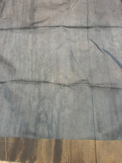 POCHAMPALLY IKKAT SICO GRAY SARI - pochampallysarees.com