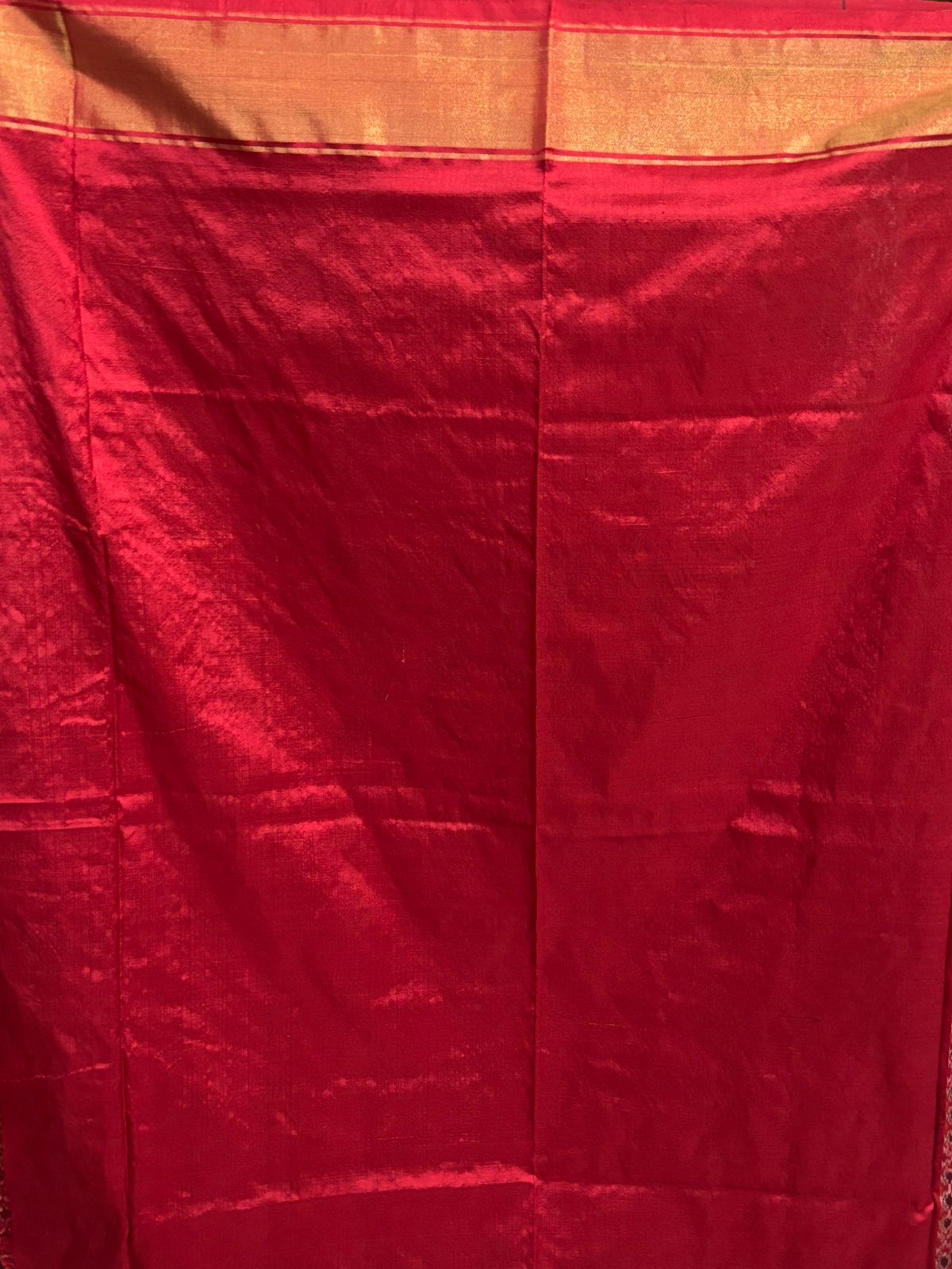 Pochampally Ikat Silk Patola Chocolate Red Sari