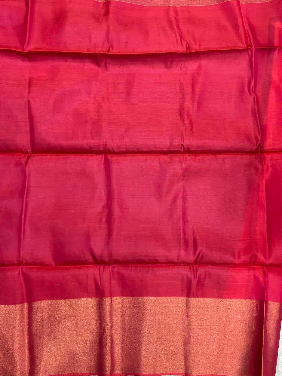 PURE SOFT SILK SAREE BLUE AND PINK WITH ALLOVER BUTTI DESIGN WEAVES IN BORDER AND PALLU TISSUE STYLE - pochampallysarees.com