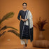 Pochampally Ikkat Cotton Suit navy blue top front
