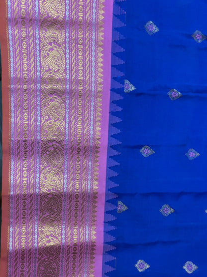 Pure Gadwal Silk Saree Blue