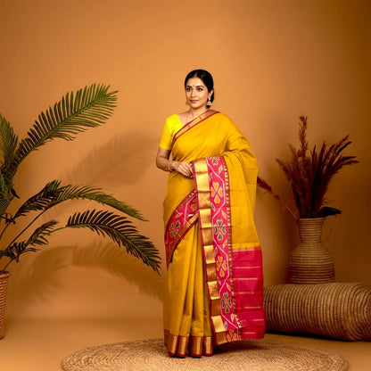 PURE GADWAL COTTON SARI BROWN - pochampallysarees.com