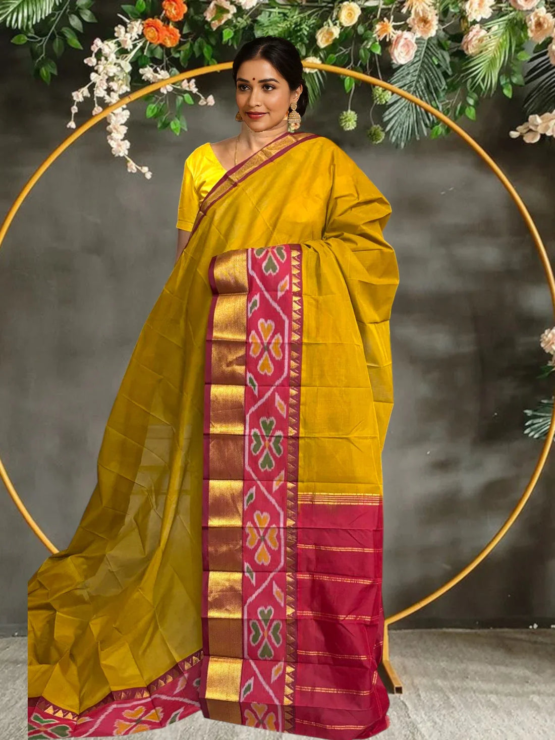 PURE GADWAL COTTON SARI BROWN