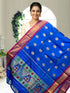 Authentic Gadwal Silk Dupatta with Silk Mark | Hand-Loomed Royal Blue & Magenta Silk Stole - pochampallysarees.com