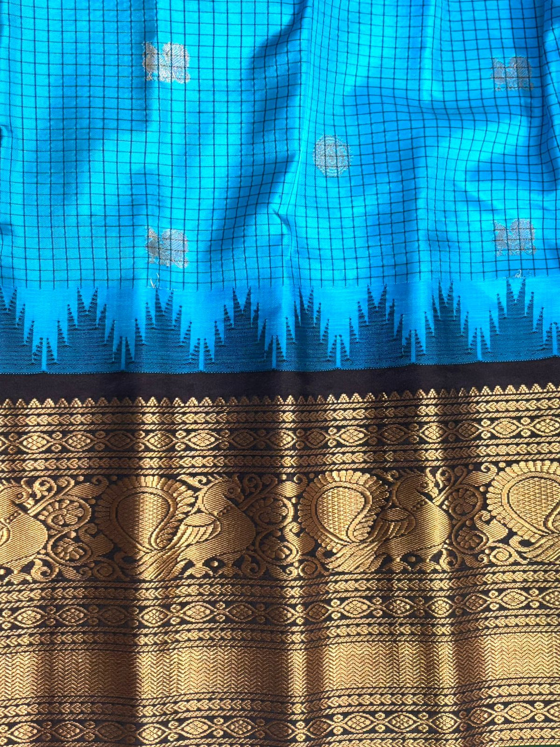 GADWAL SILK SARI ANANDABLUE