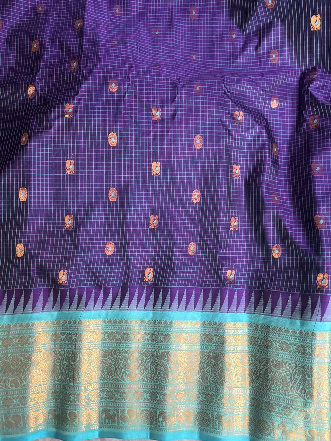 GADWAL SILK SARI NAVYBLUE