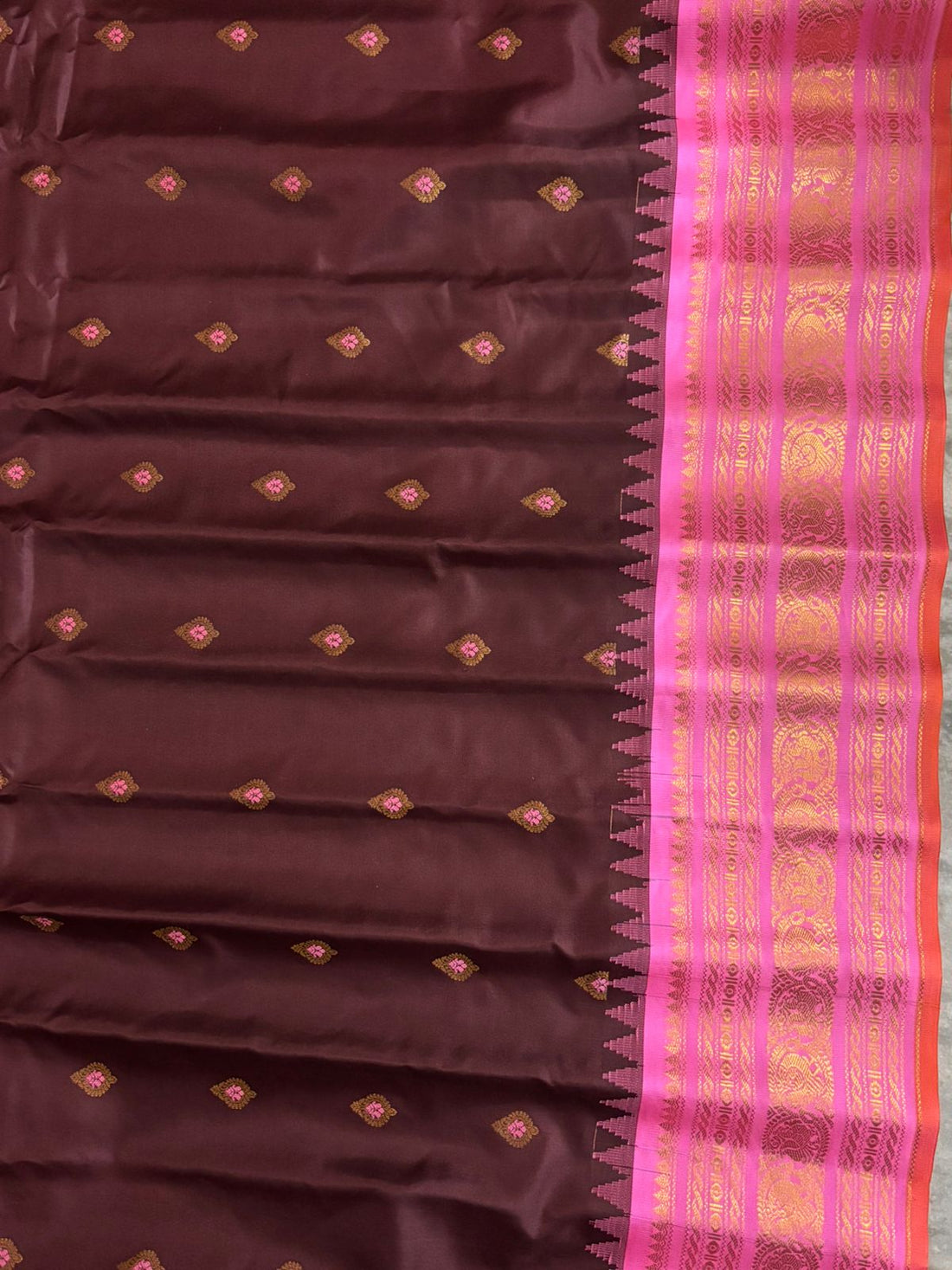 GADWAL PURE SILK HANDLOOM SAREE BROWN