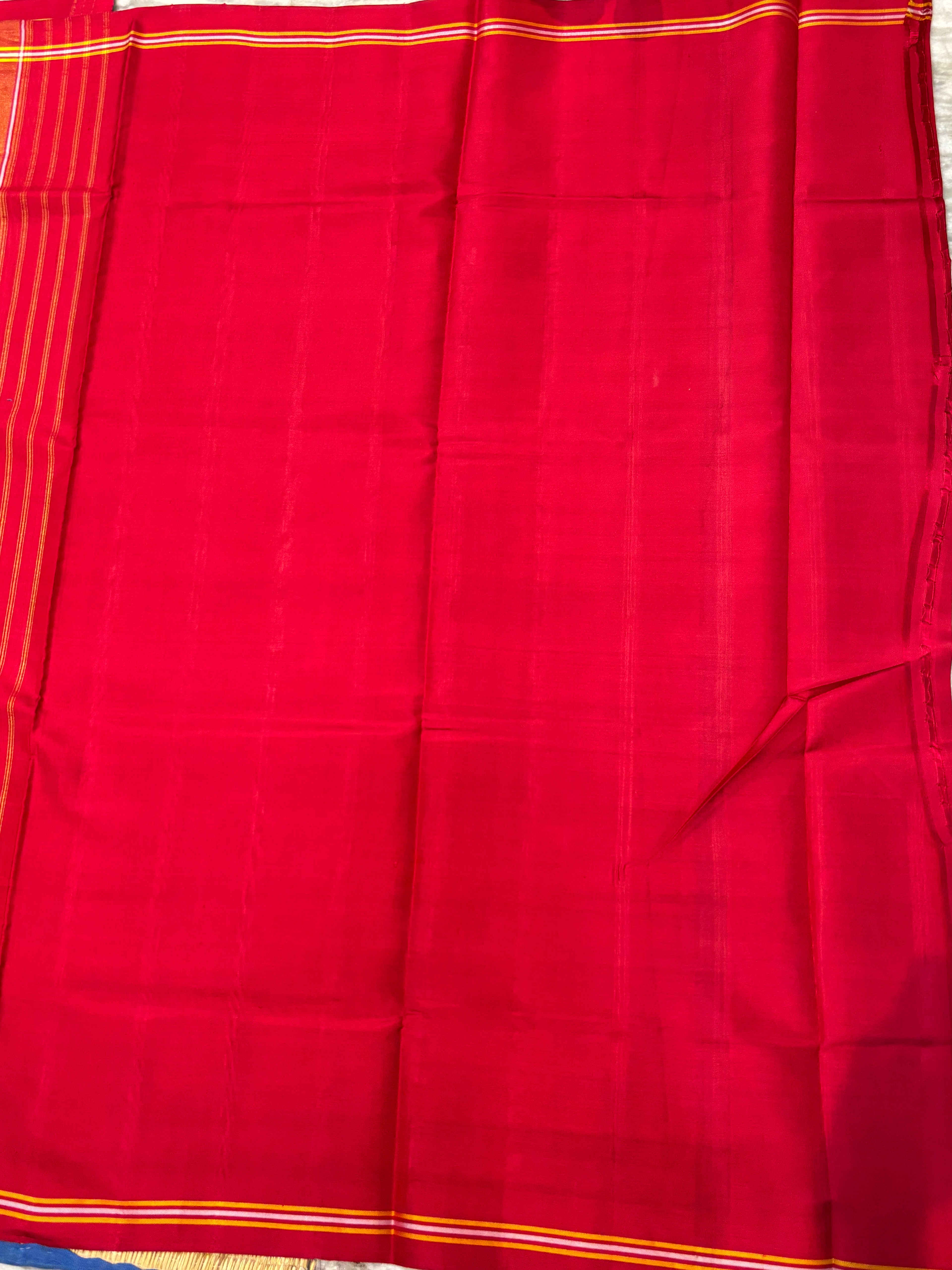 Authentic Blue &amp; Red Pure Real Patola Silk Saree with Traditional Motifs