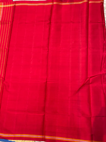 Authentic Blue &amp; Red Pure Real Patola Silk Saree with Traditional Motifs
