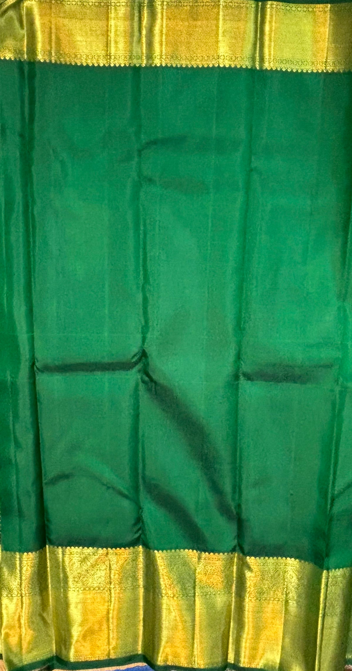 Dark Green Checkered Pure Kanchipuram Pattu Saree with Price Rich Gold Zari | Bridal Silk