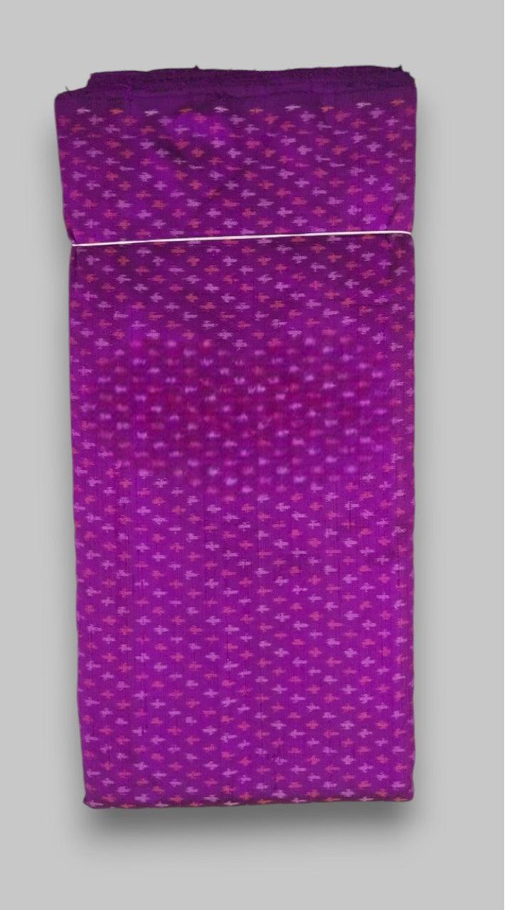 IKKAT SILK RAW FABRIC Purple Color