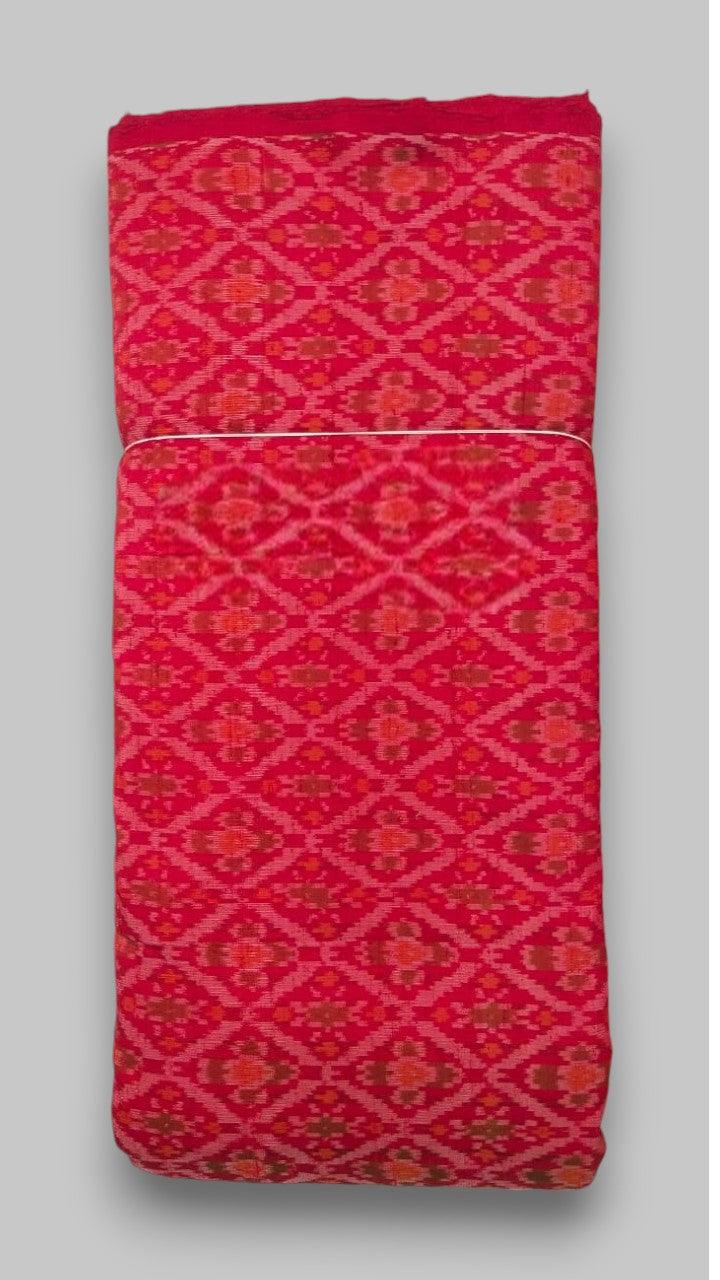 IKAT RAW SILK FABRIC Red