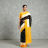 POCHAMPALLY IKKAT COTTON BLACK BODY BORDER YELLOW SARI WITHOUT BLOUSE - pochampallysarees.com