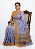 Lavender Blue Pochampally Ikat Cotton Saree - pochampallysarees.com