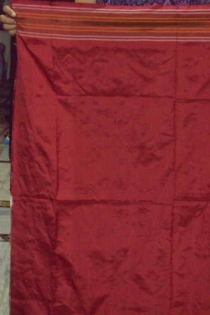 POCHAMPALLY SILK PATOLA WHITE RED SARI