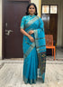 POCHAMPALLY IKKAT SICO ANANDA BLUE SARI - pochampallysarees.com