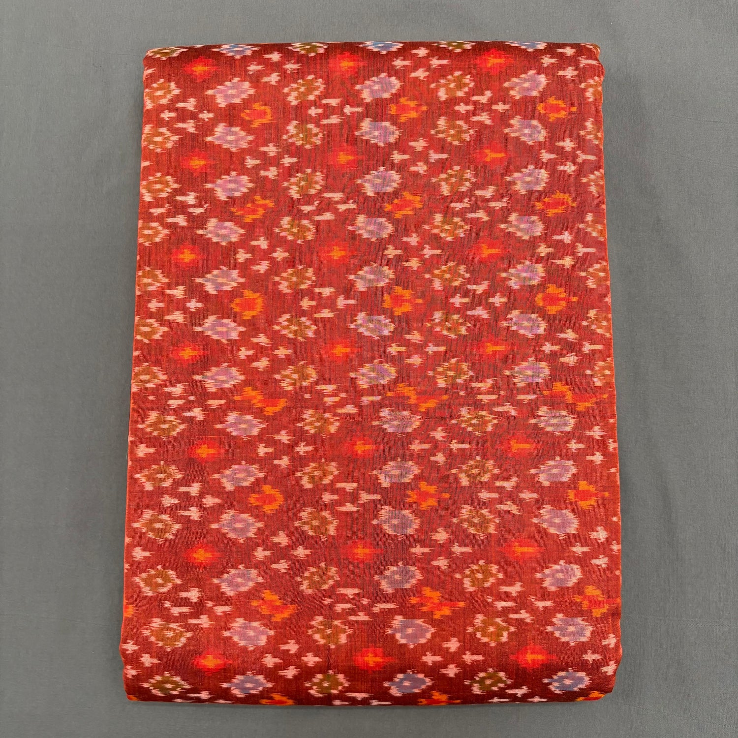 POCHAMPALLY IKKAT SICO RED COLOR FABRIC - pochampallysarees.com